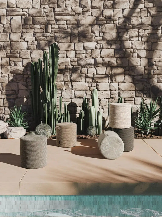 Pouf fait main d'intérieur et d'extérieur NOE Rose BENUTA