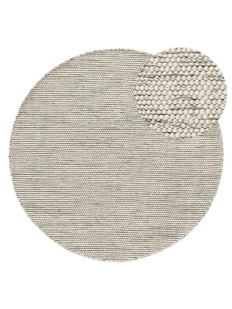 ROCCA - Tapis Rond de laine - Beige et noir BENUTA