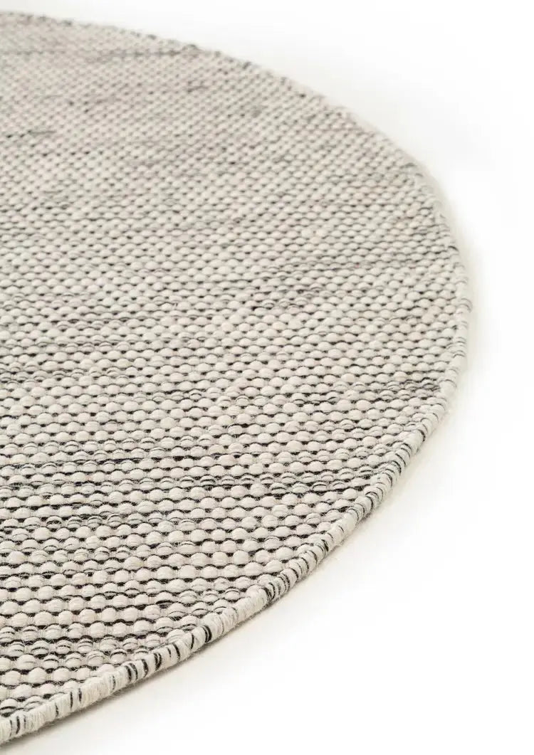 ROCCA - Tapis Rond de laine - Beige et noir BENUTA