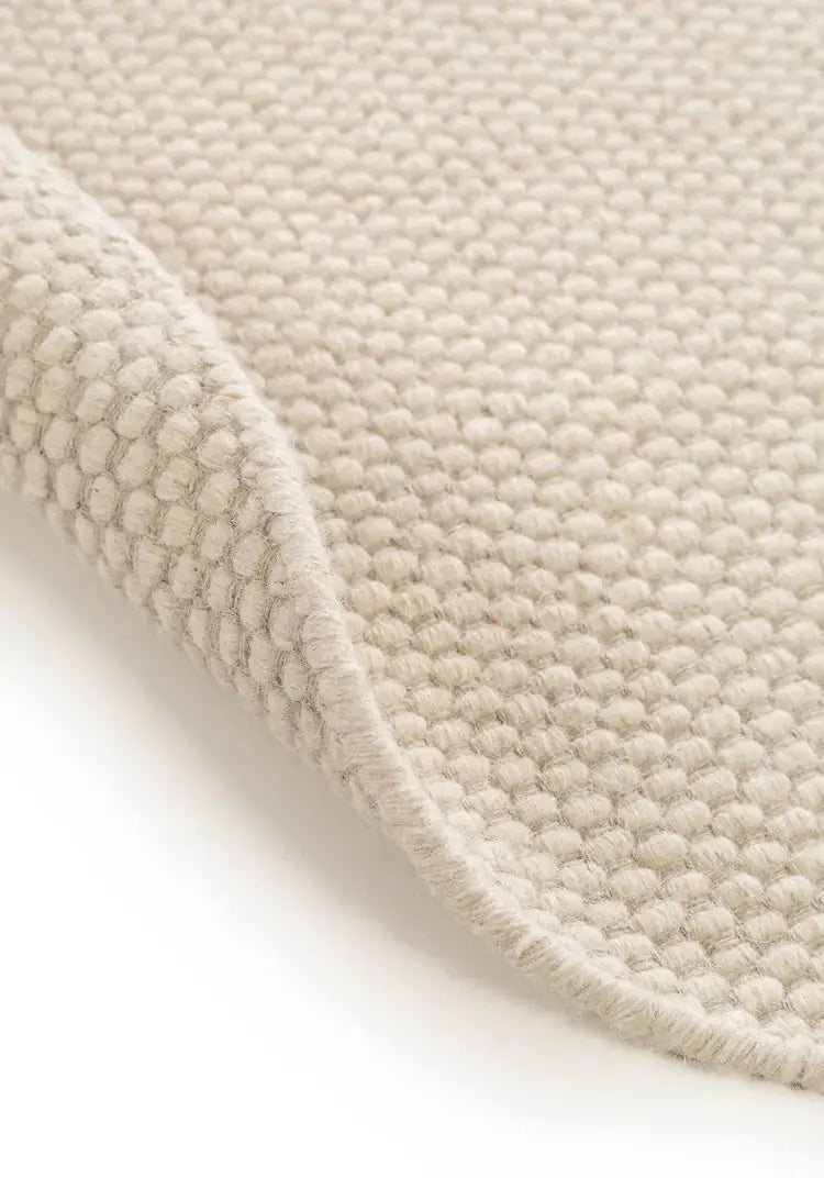 ROCCA - Tapis Rond de laine - Blanc BENUTA
