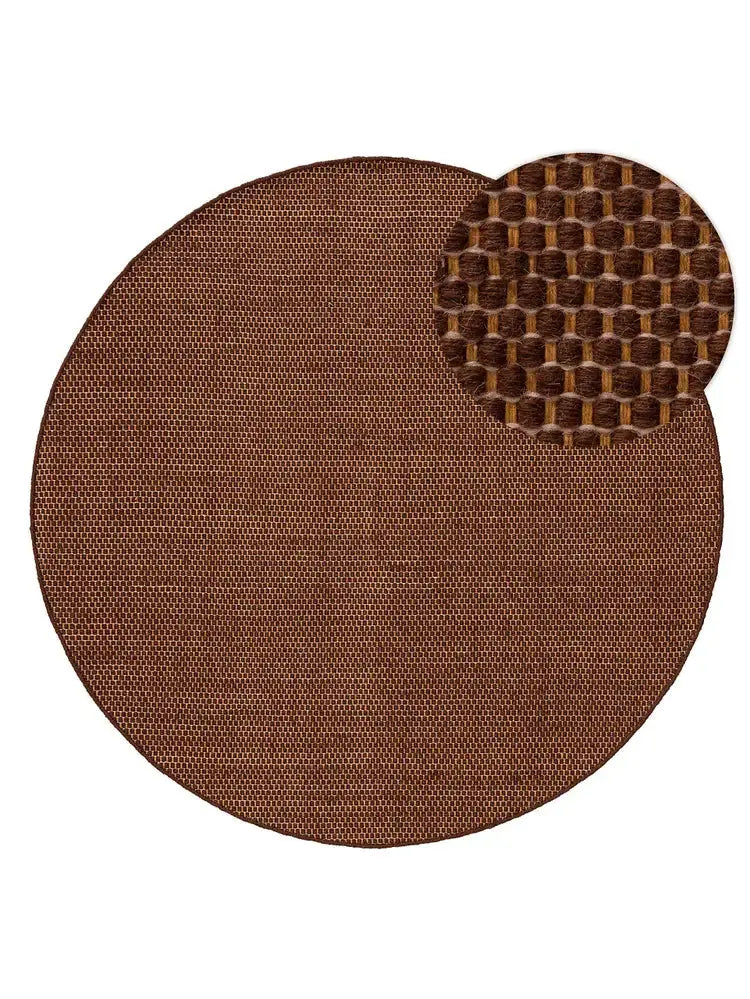 ROCCA - Tapis Rond de laine - Marron BENUTA