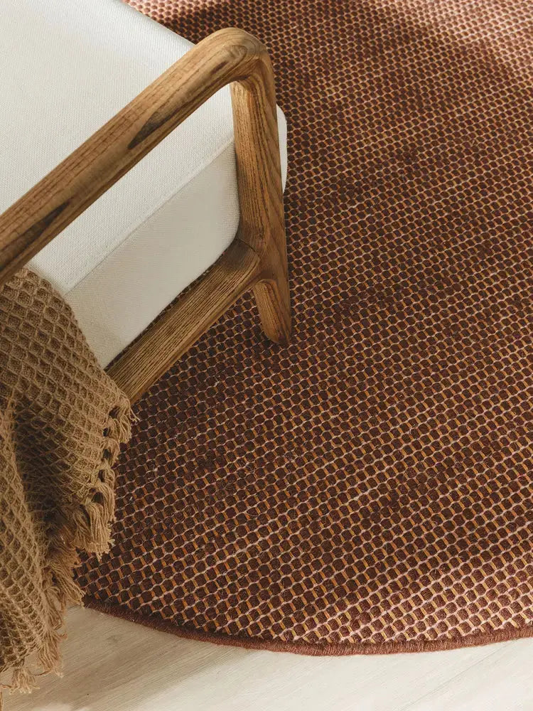 ROCCA - Tapis Rond de laine - Marron BENUTA