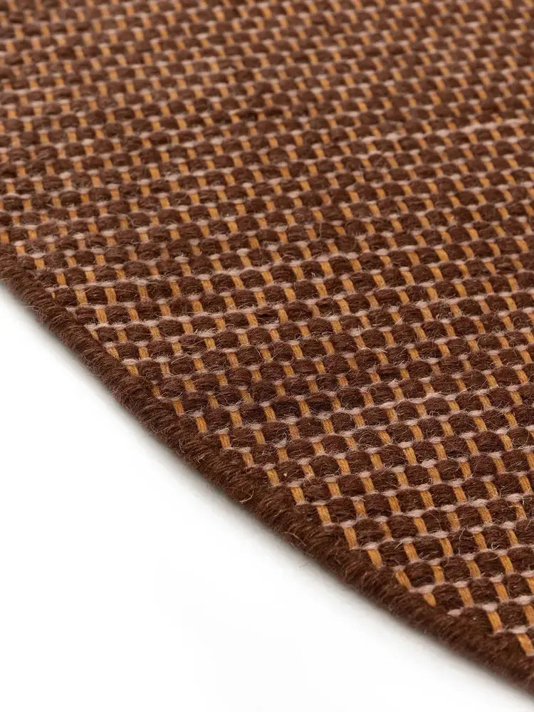 ROCCA - Tapis Rond de laine - Marron BENUTA