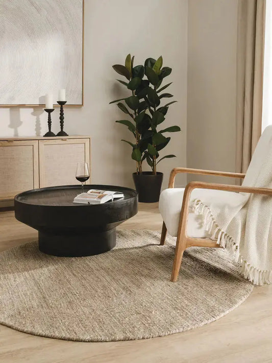 ROCCA - Tapis Rond de laine - Taupe BENUTA