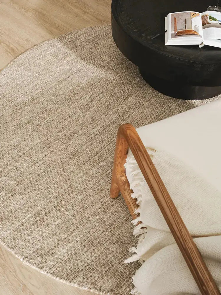 ROCCA - Tapis Rond de laine - Taupe BENUTA