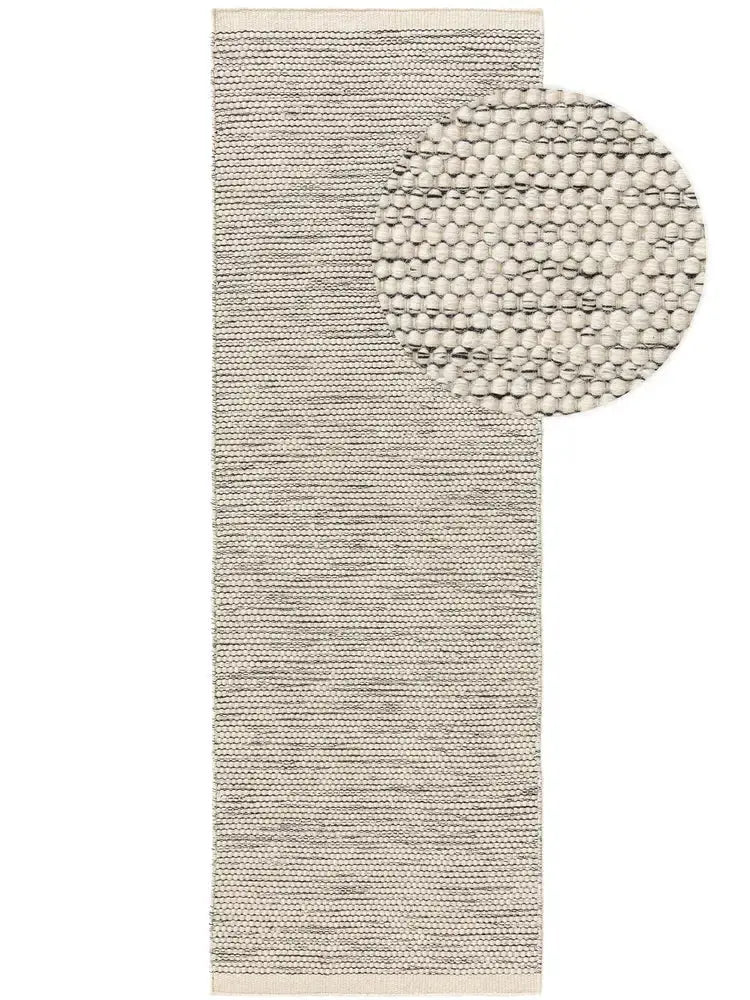 ROCCA - Tapis de Couloir en laine - Beige et noir BENUTA