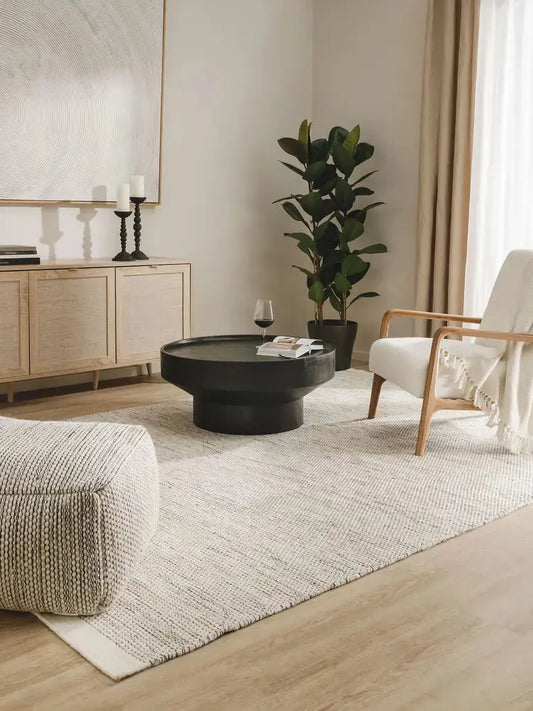 ROCCO - Tapis de laine - Beige et Noir BENUTA