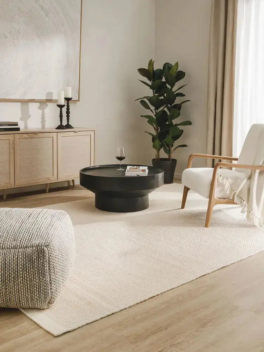 Rocky - Tapis de laine - Blanc BENUTA