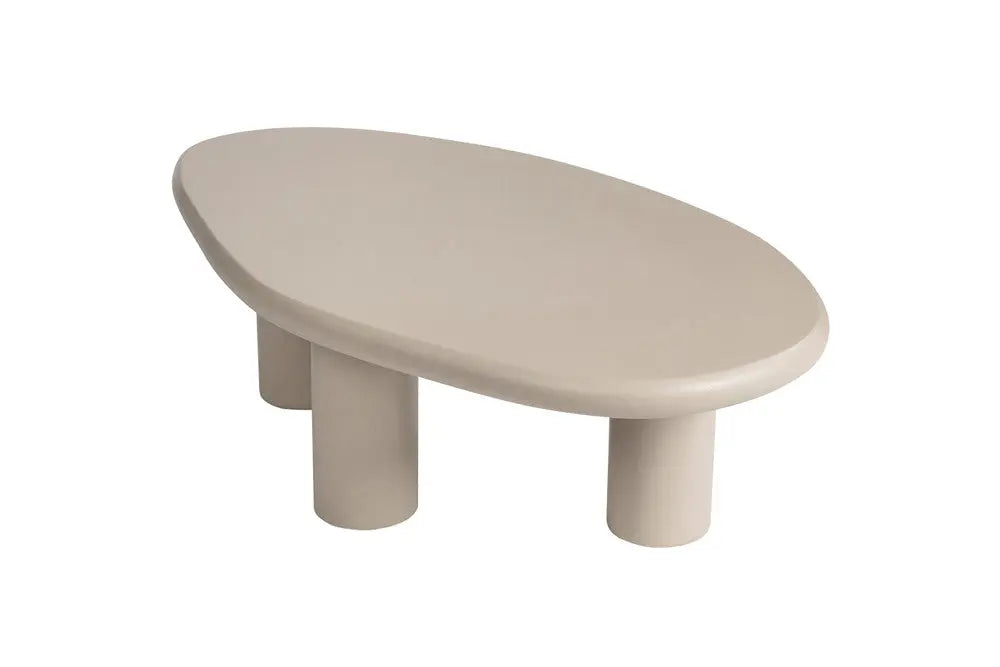 TAVINA - Table Basse Effet Ciment - 120 cm - Ciment Beige ROUSSEAU