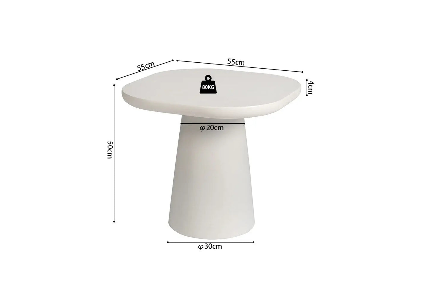 TAVINA - Table Basse Effet Ciment - 120 cm - Ciment Blanc ROUSSEAU