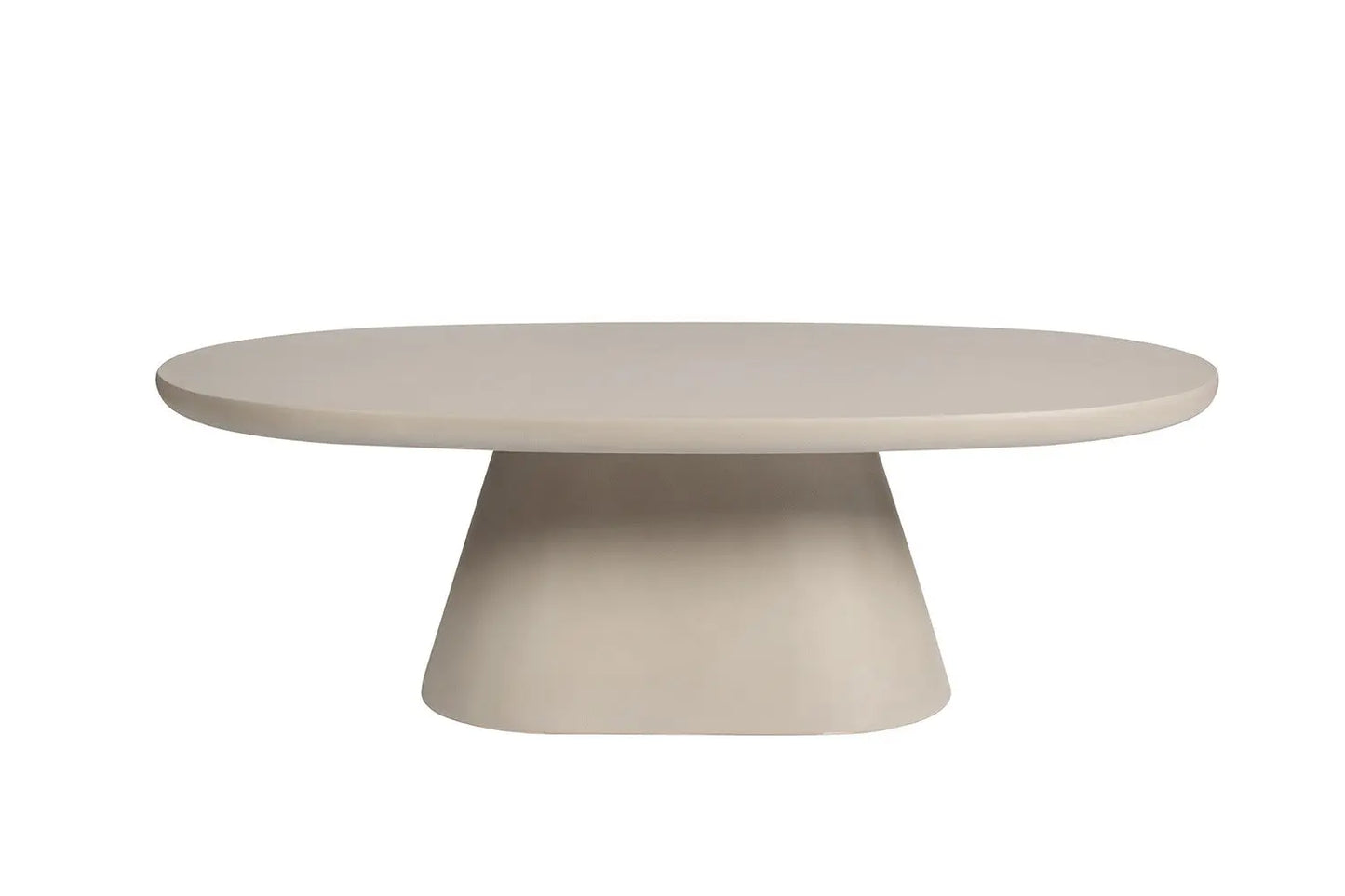 TAVINA - Table Basse Ovale Effet Ciment - 120 cm - Ciment Beige ROUSSEAU