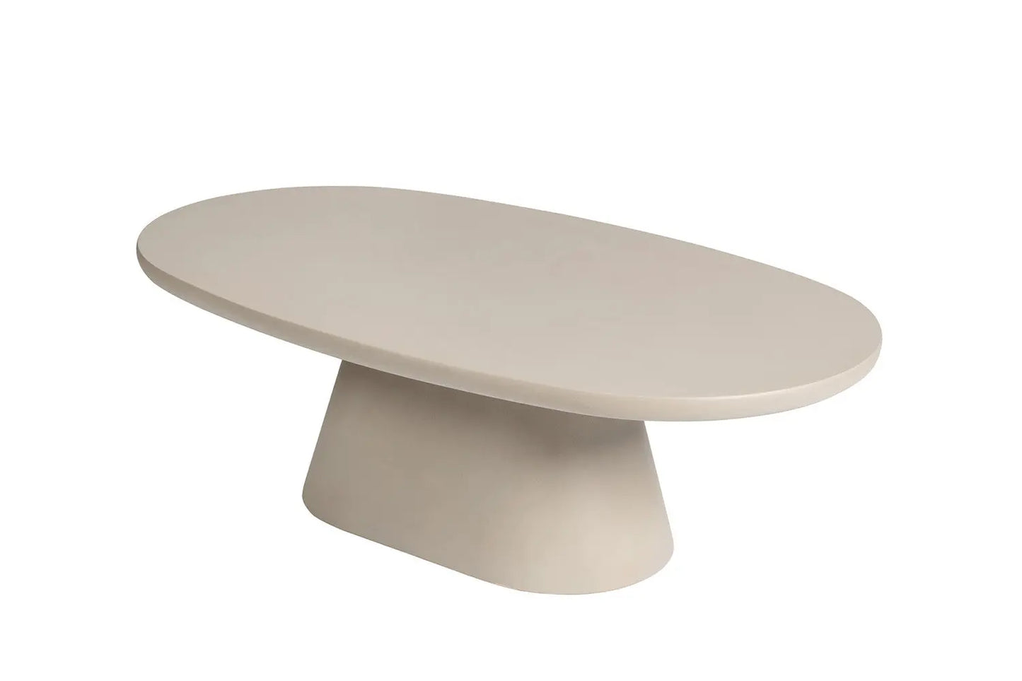 TAVINA - Table Basse Ovale Effet Ciment - 120 cm - Ciment Beige ROUSSEAU