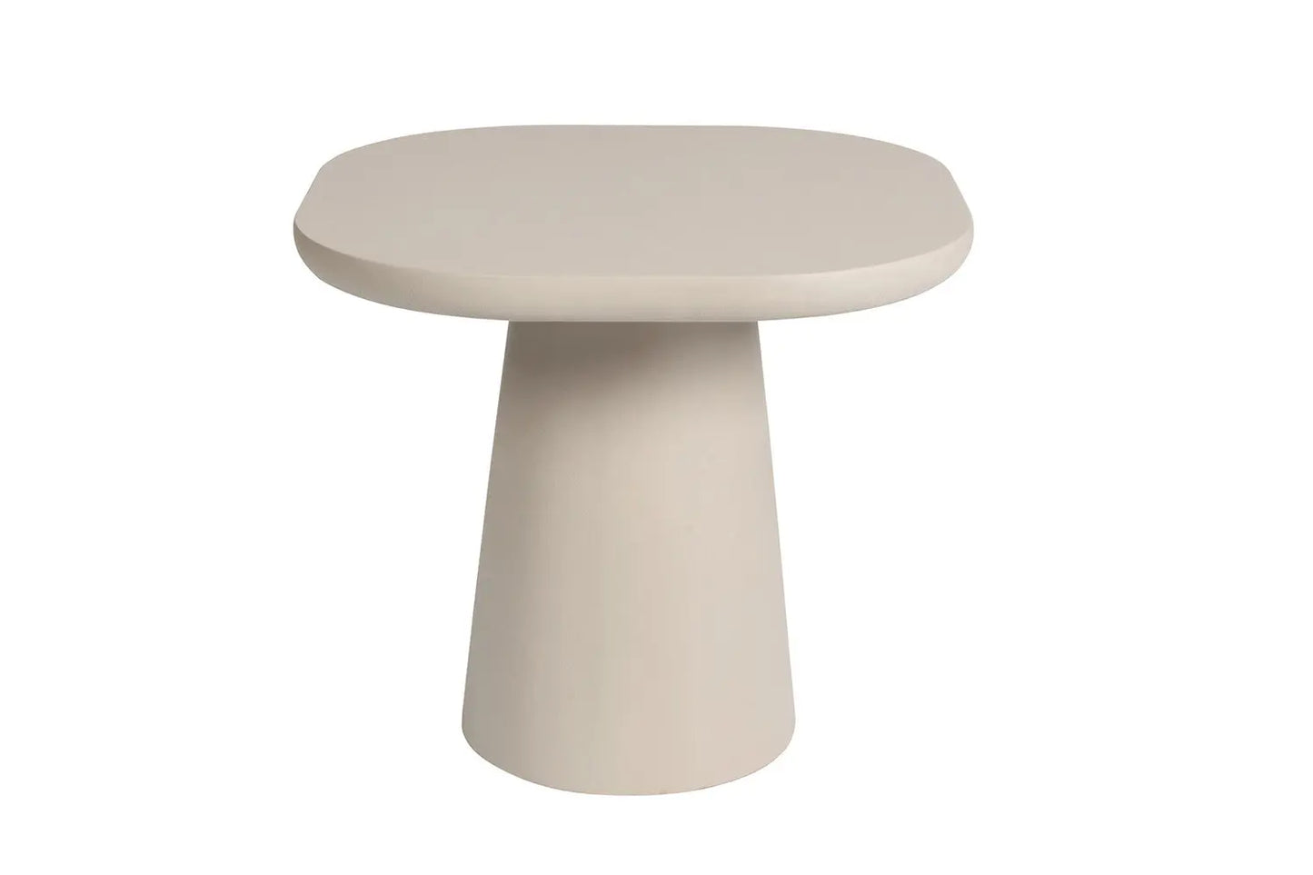 TAVINA - Table Basse Ovale Effet Ciment - 55 cm - Ciment Beige ROUSSEAU