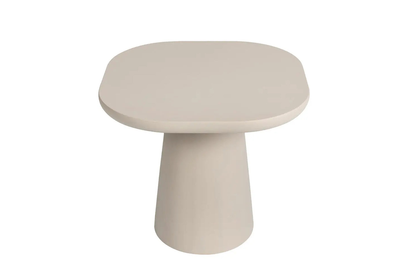 TAVINA - Table Basse Ovale Effet Ciment - 55 cm - Ciment Beige ROUSSEAU