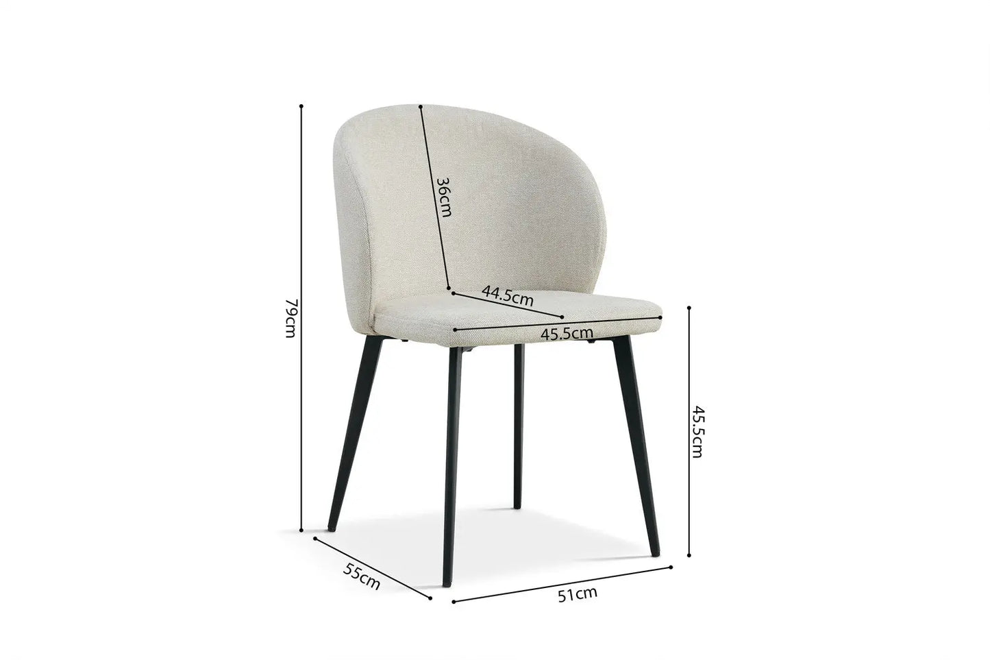 TINA - Chaise de Salle à Manger - 51 x 55 cm - Beige ROUSSEAU