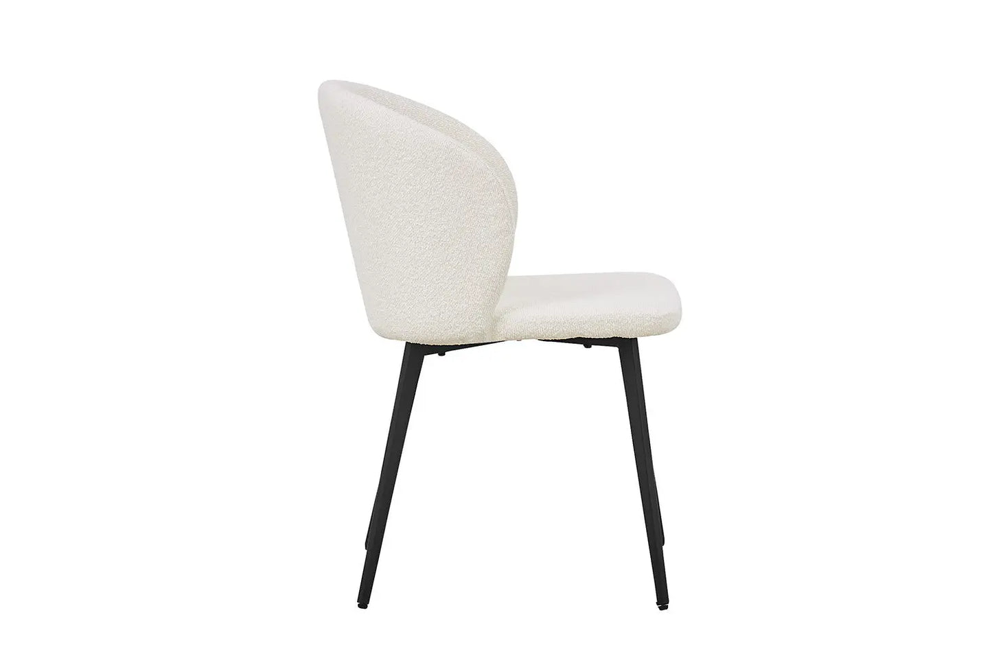 TINA - Chaise de Salle à Manger - 51 x 55 cm - Bouclé Blanc ROUSSEAU