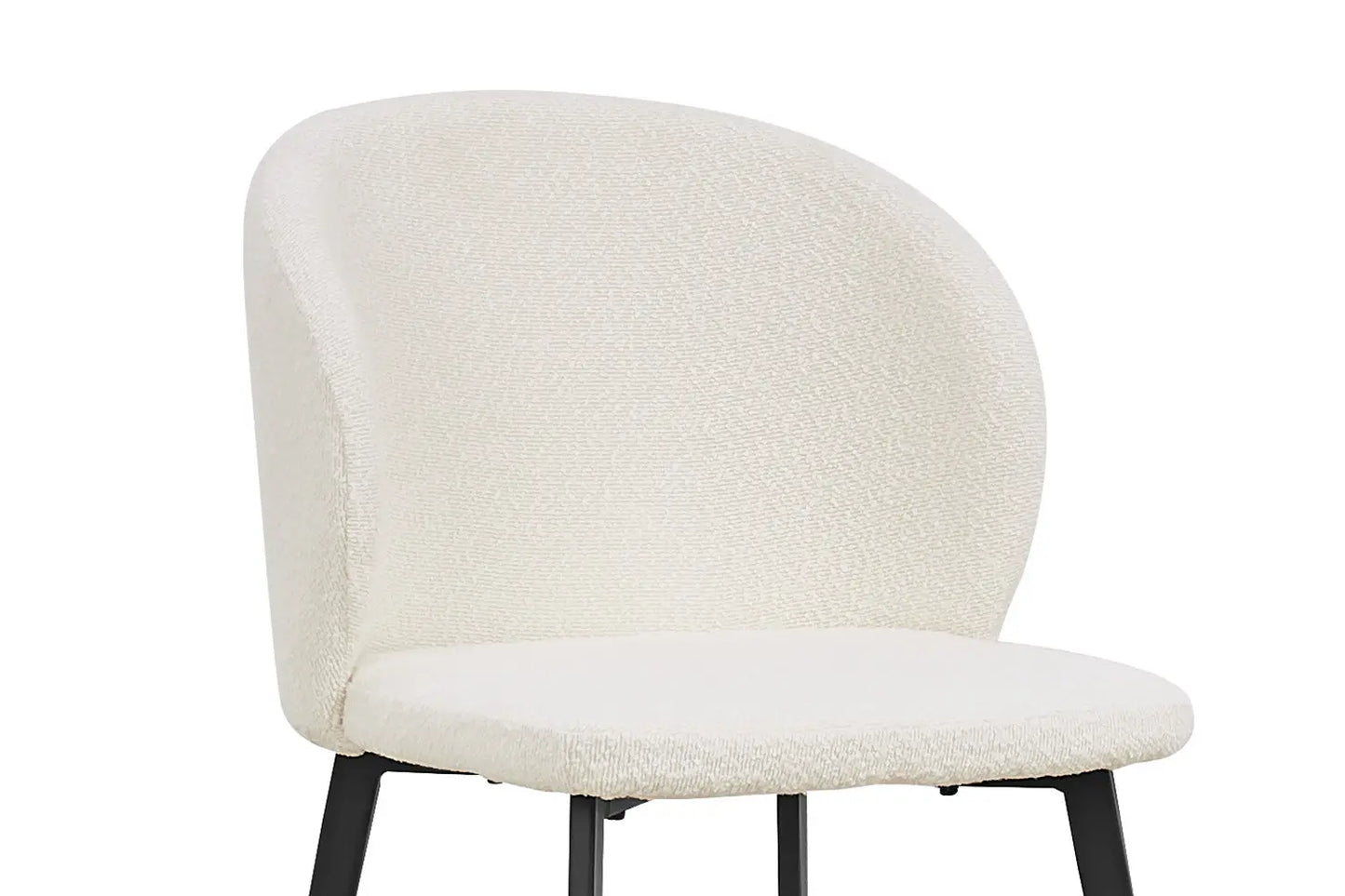 TINA - Chaise de Salle à Manger - 51 x 55 cm - Bouclé Blanc ROUSSEAU