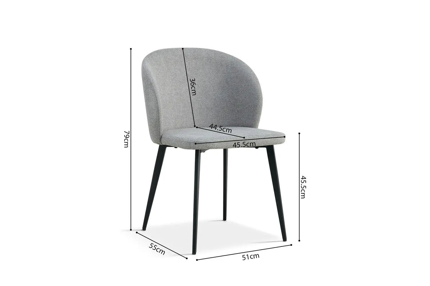 TINA - Chaise de Salle à Manger - 51 x 55 cm - Gris Clair ROUSSEAU