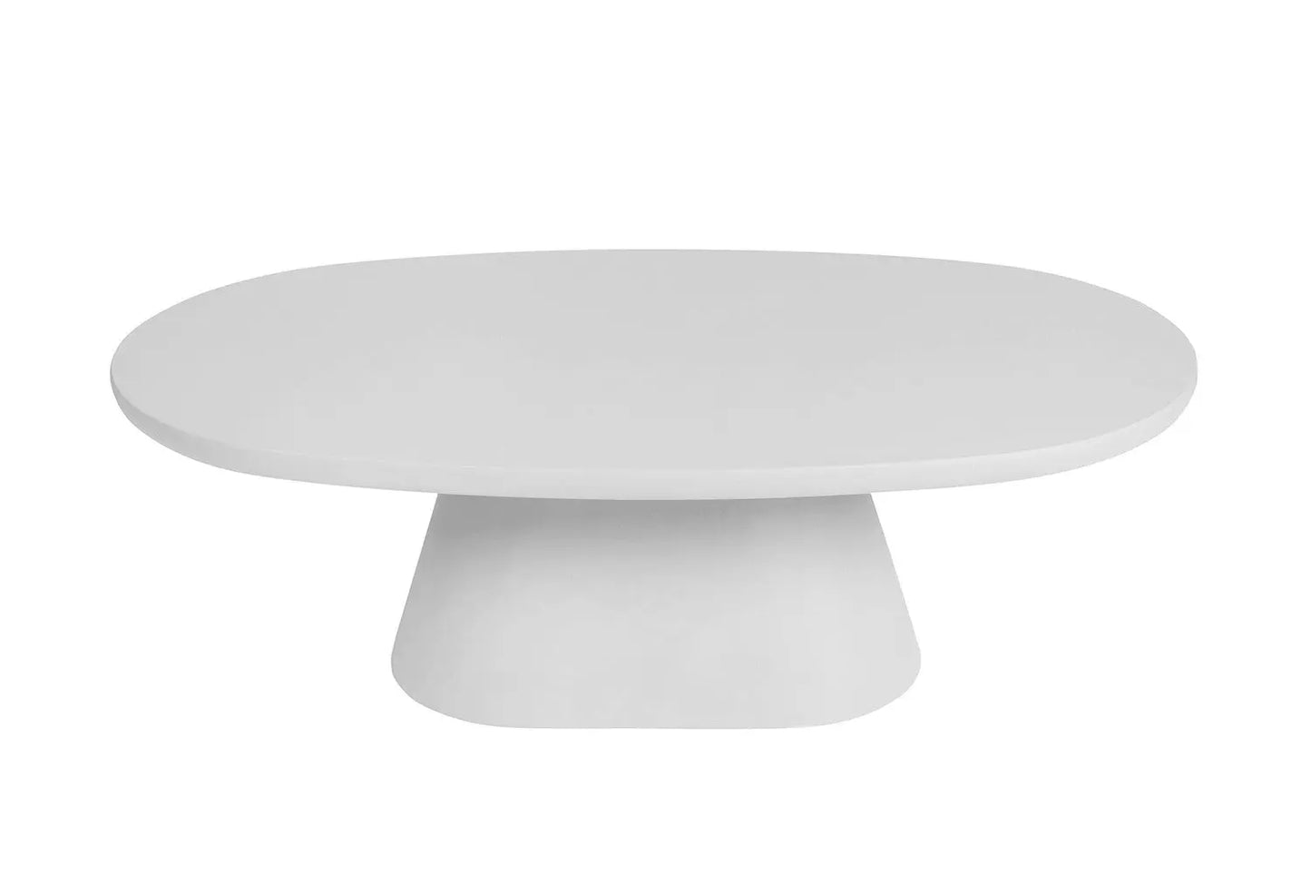 Table Basse Ovale Effet Ciment Ecru TAVINA - 120 cm ROUSSEAU