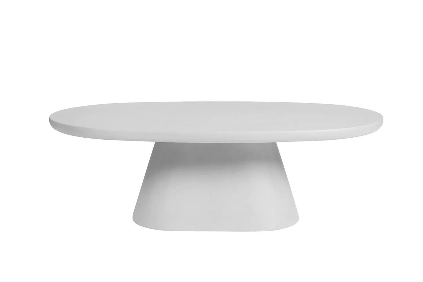 Table Basse Ovale Effet Ciment Ecru TAVINA - 120 cm ROUSSEAU