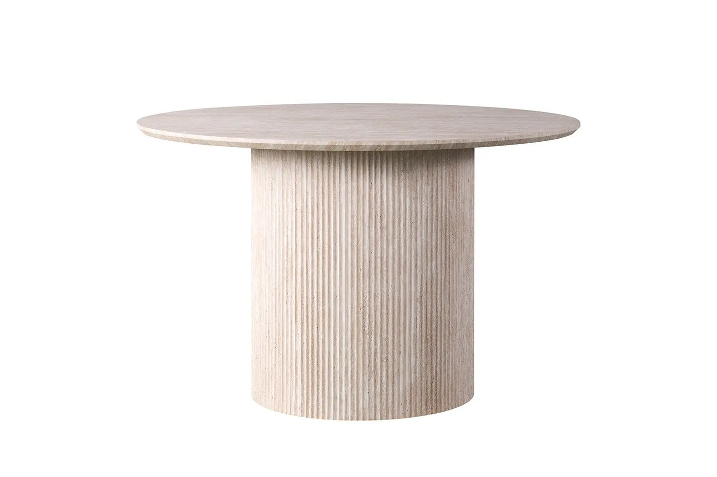 Table Ronde LYANE Effet Travertin Beige - 120 cm ROUSSEAU