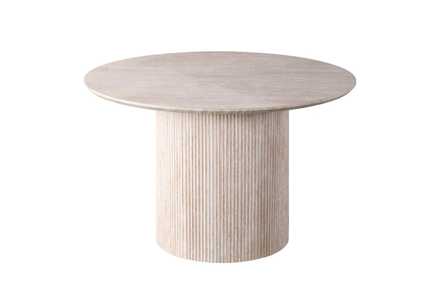 Table Ronde LYANE Effet Travertin Beige - 120 cm ROUSSEAU
