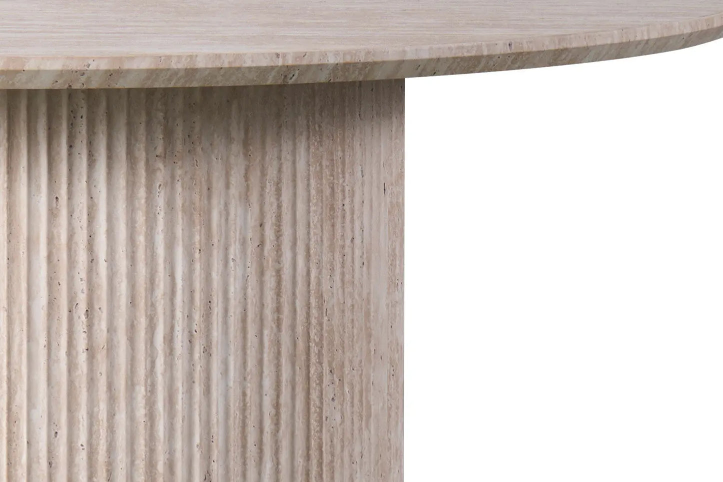 Table Ronde LYANE Effet Travertin Beige - 120 cm ROUSSEAU