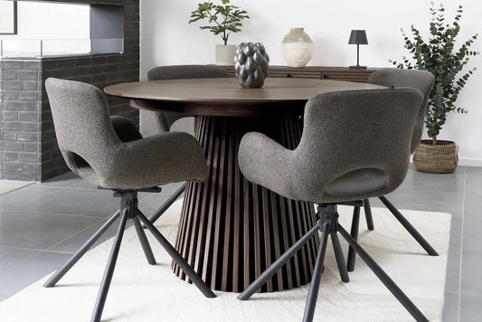 Table à Manger Extensible OSAKA Effet Bois Brun Foncé - 120 à 240 cm HOUSE NORDIC