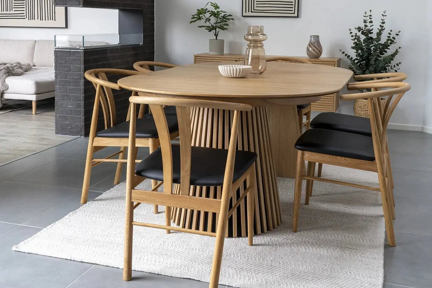 Table à Manger Extensible OSAKA Effet Bois Naturel - 120 à 240 cm HOUSE NORDIC