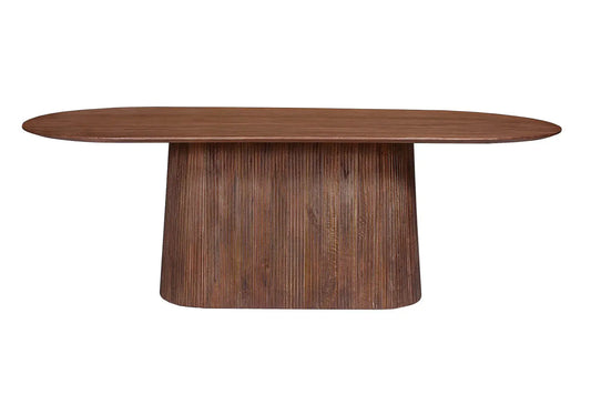 Table à Manger Ovale MAYGA en Manguier Brun Clair - 230 cm ROUSSEAU