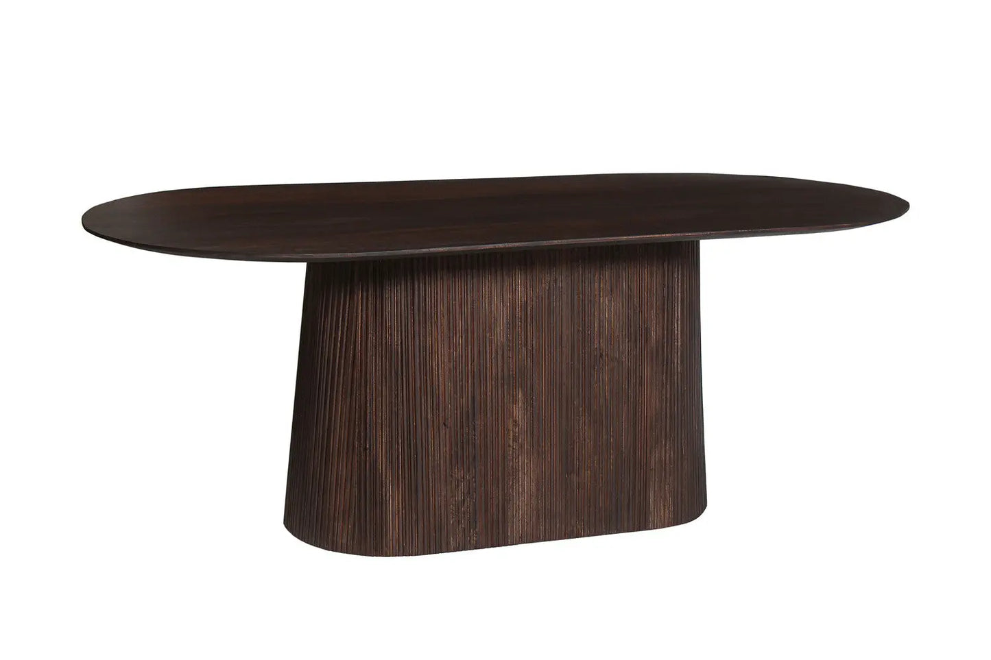 Table à Manger Ovale MAYGA en Manguier Brun Foncé - 200 cm ROUSSEAU