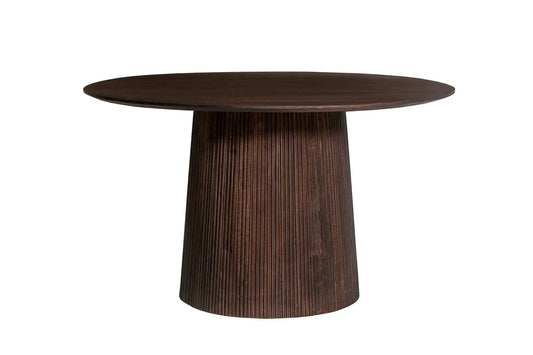 Table à Manger Ronde MAYGA en Manguier Brun Foncé - 130 cm ROUSSEAU