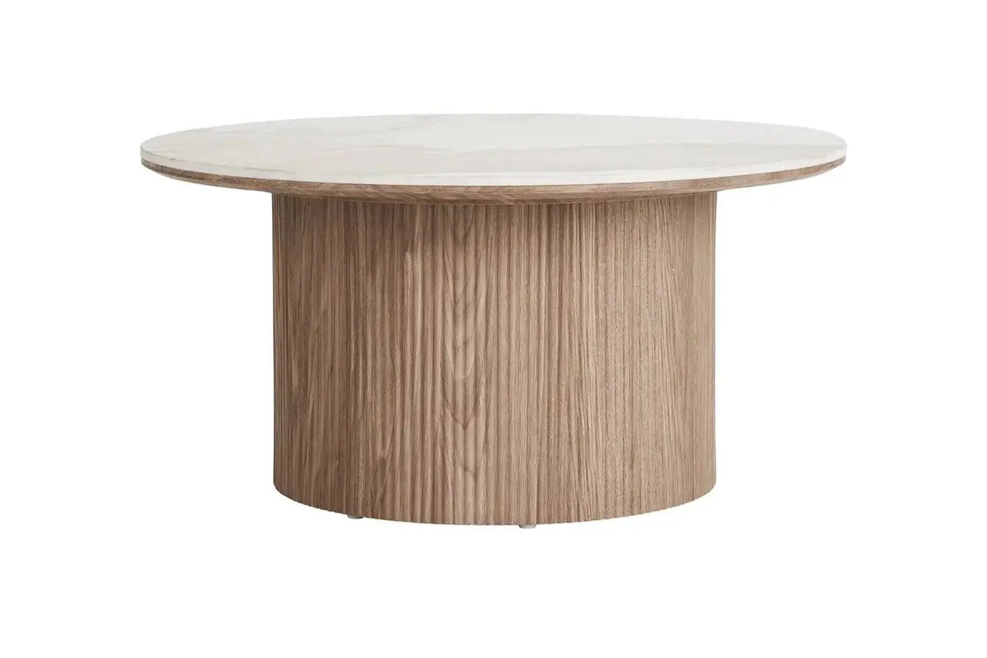 Table basse ATHENS avec un plateau en céramique, blanc et marron foncé - 80x40 cm HOUSE NORDIC
