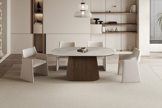 Table VEKO 180 cm Ovale - vue de dessus plateau pierre frittée