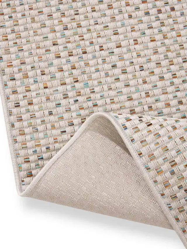 Tapis d'Intérieur et d'Extérieur en Polypropylène AGRA Crème / Bleu BENUTA
