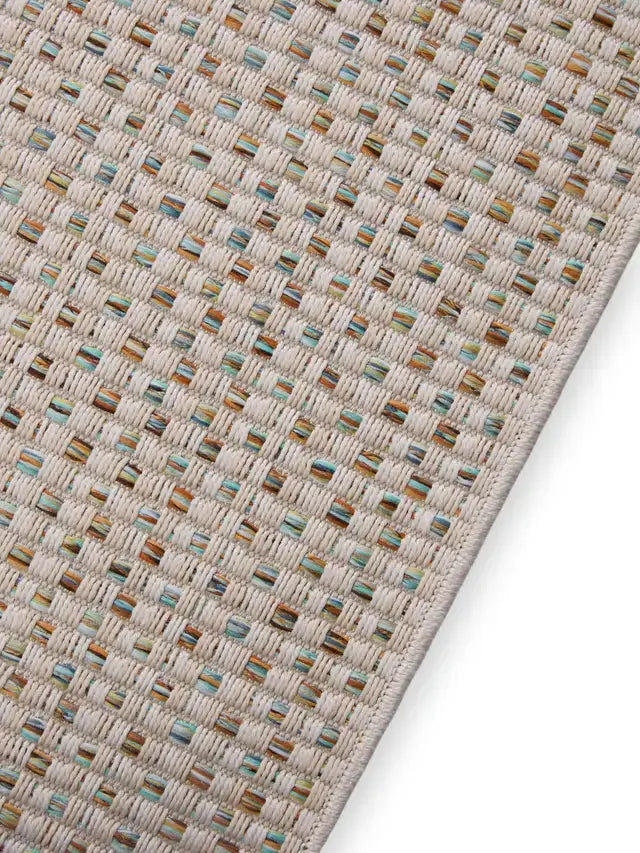 Tapis d'Intérieur et d'Extérieur en Polypropylène AGRA Crème / Bleu BENUTA