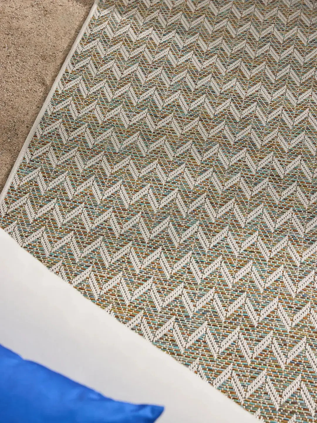 Tapis d'Intérieur et d'Extérieur en Polypropylène AGRA Crème / Bleu (Copie) BENUTA