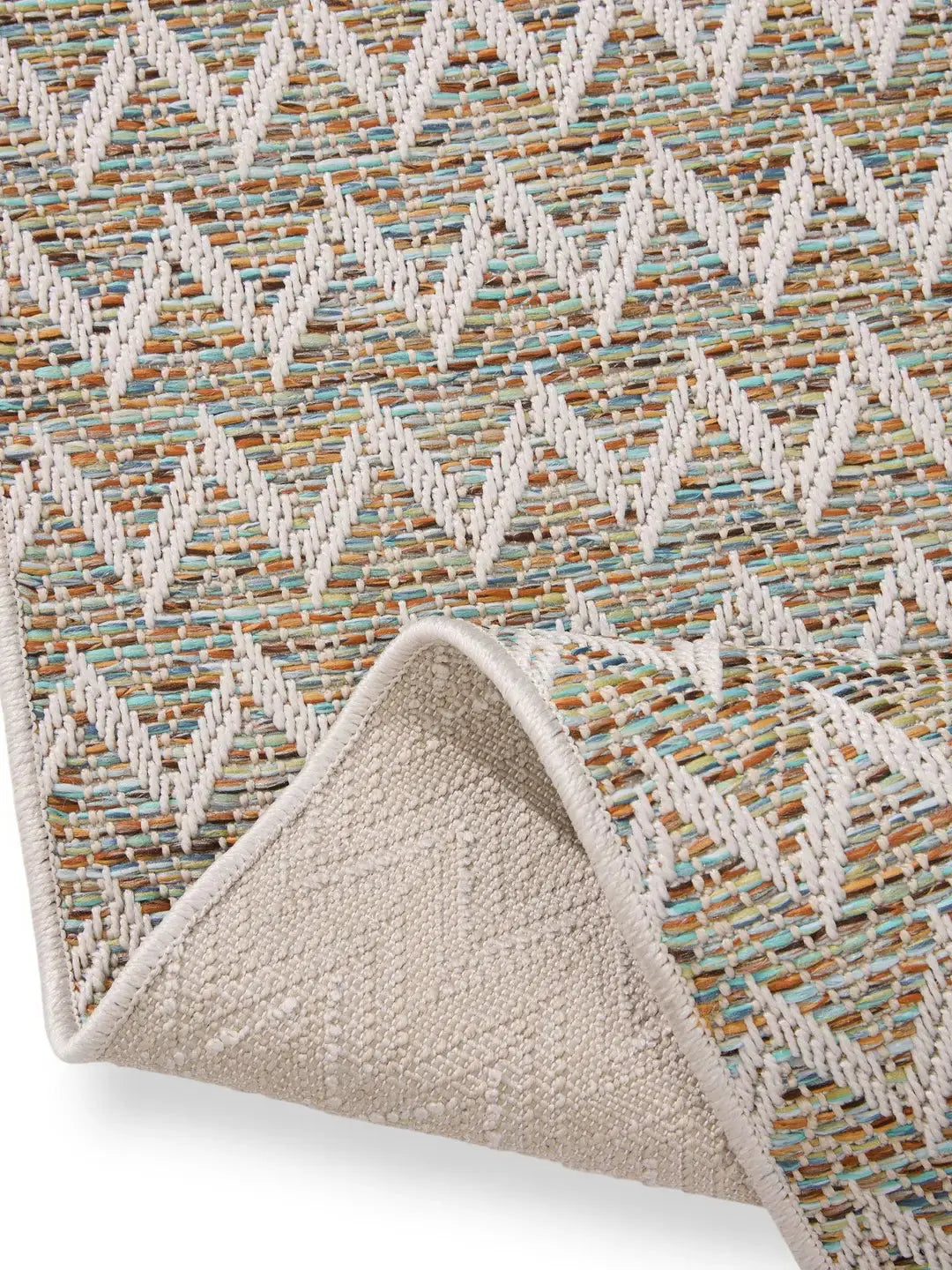 Tapis d'Intérieur et d'Extérieur en Polypropylène AGRA Crème / Bleu (Copie) BENUTA