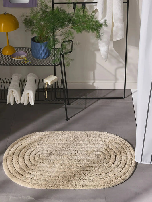Tapis de bain 100% Coton tufté à la main NIA Beige BENUTA