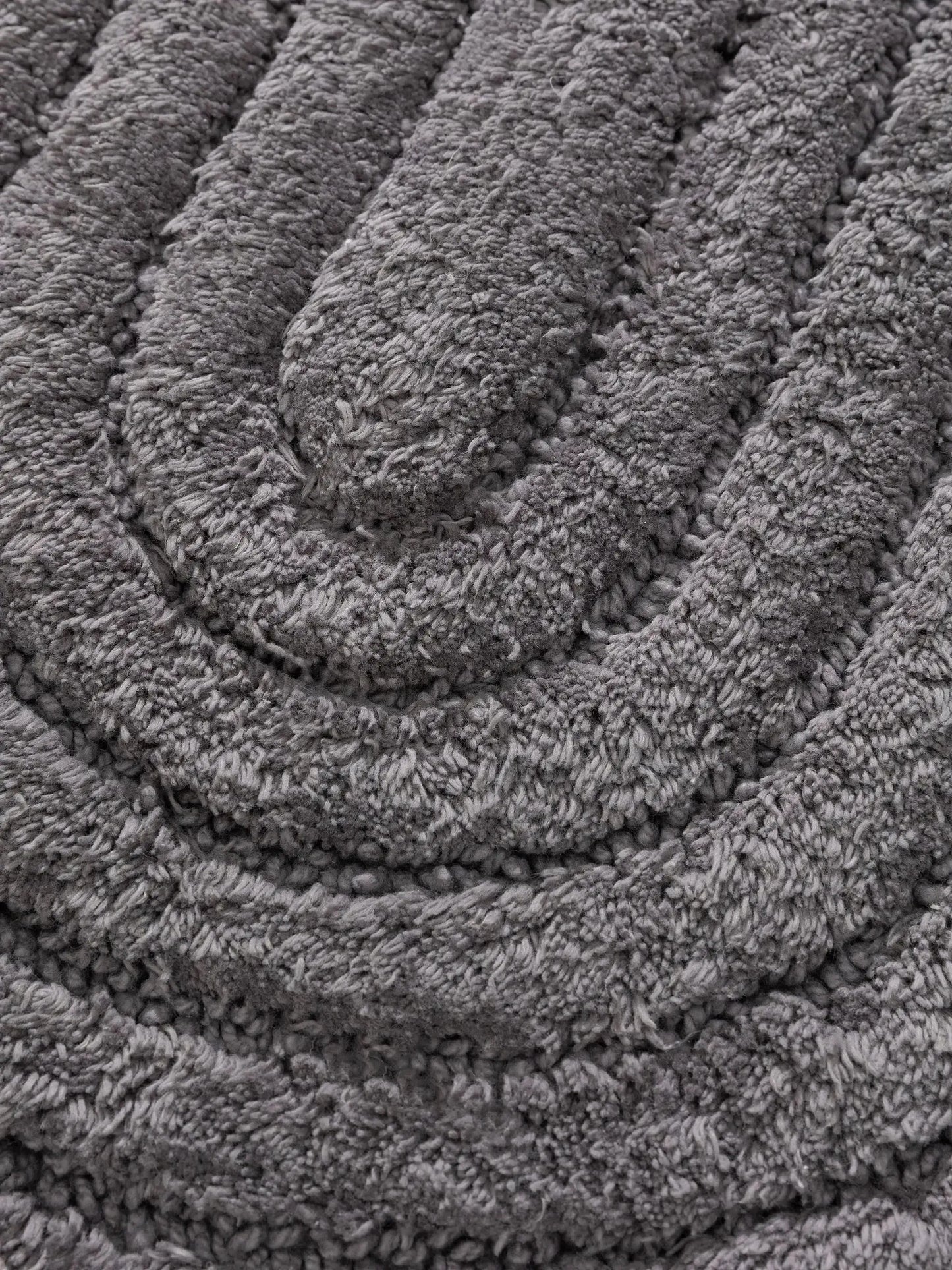 Tapis de bain 100% Coton tufté à la main NIA Gris Foncé BENUTA