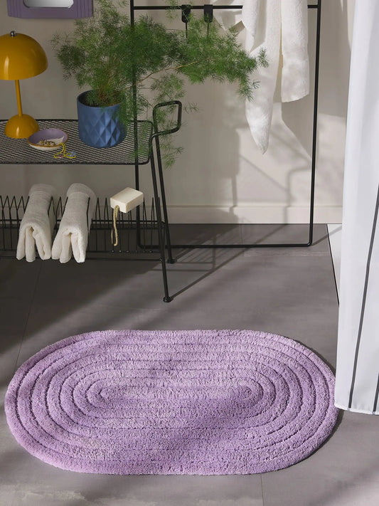 Tapis de bain 100% Coton tufté à la main NIA Mauve BENUTA