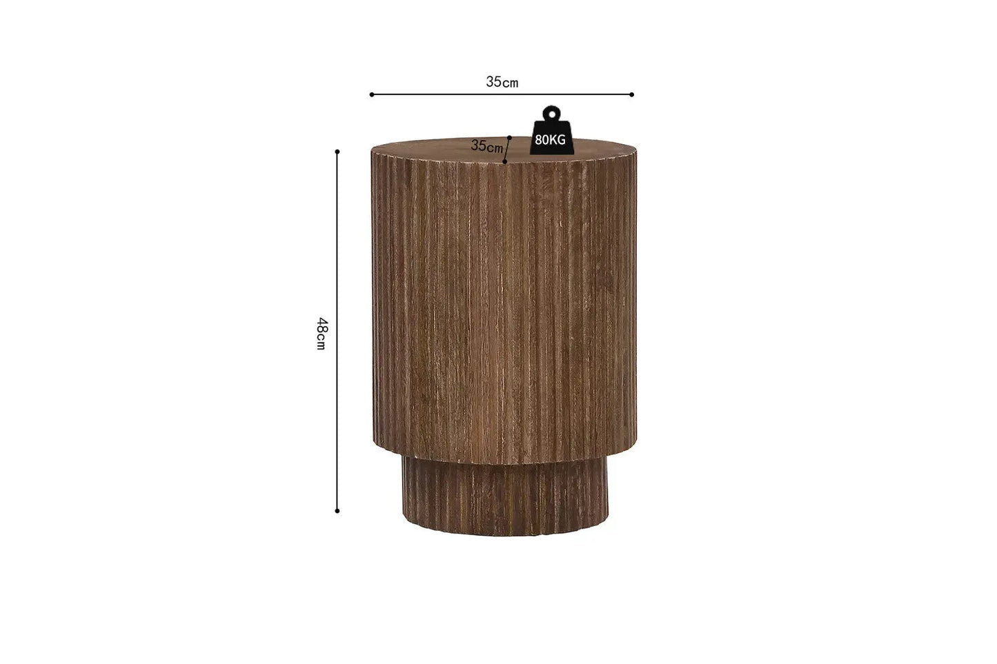 VICTORIA - Table d'appoint Ronde en Bois de Manguier Brun clair - 35 cm ROUSSEAU