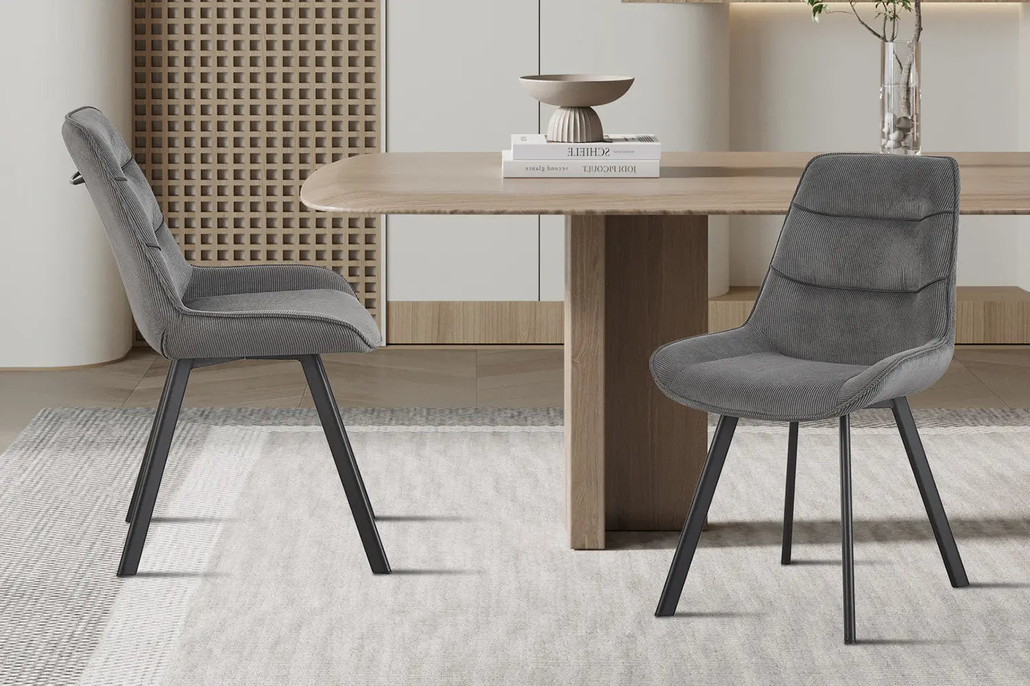 AMELIA - Lot de Chaises de Salle à Manger - 53 x 61 cm - Gris ROUSSEAU