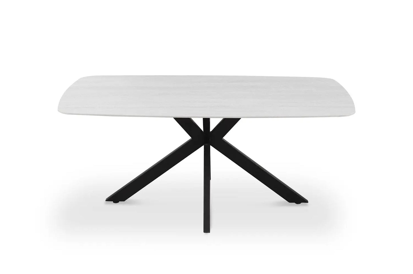 APOLLINA - Table à manger Ovale en Pierre Blanc - 180 x 90 cm - Baroque Gris ROUSSEAU