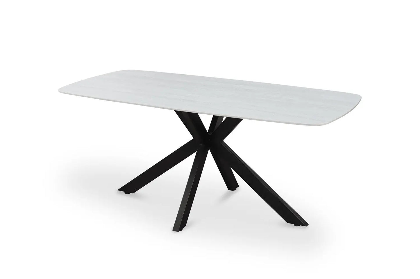 APOLLINA - Table à manger Ovale en Pierre Blanc - 180 x 90 cm - Baroque Gris ROUSSEAU