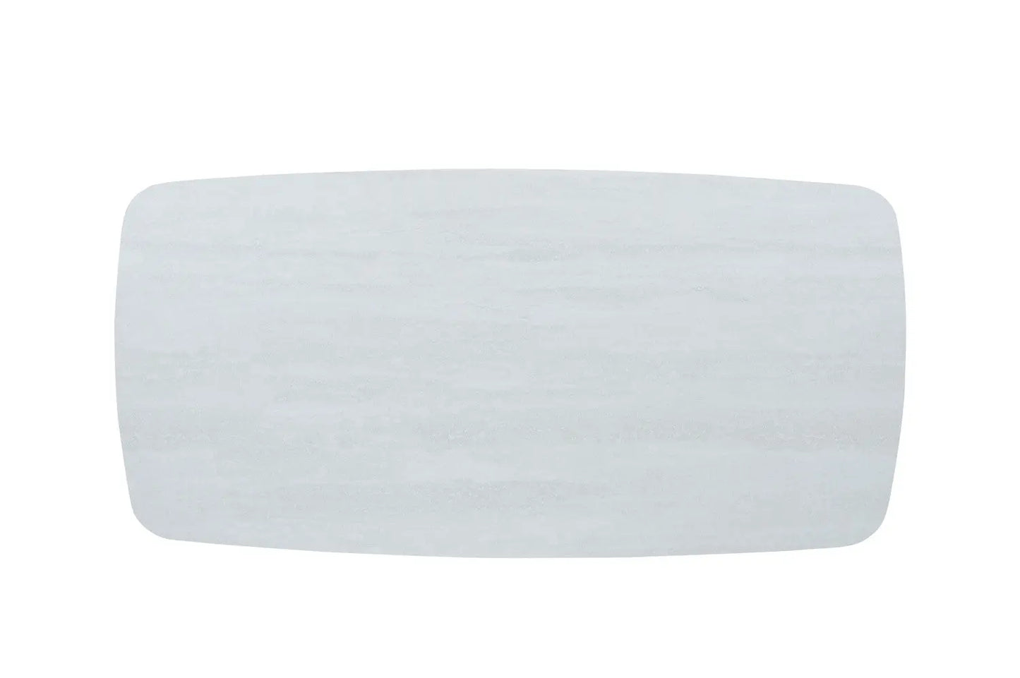 APOLLINA - Table à manger Ovale en Pierre Blanc - 180 x 90 cm - Baroque Gris ROUSSEAU