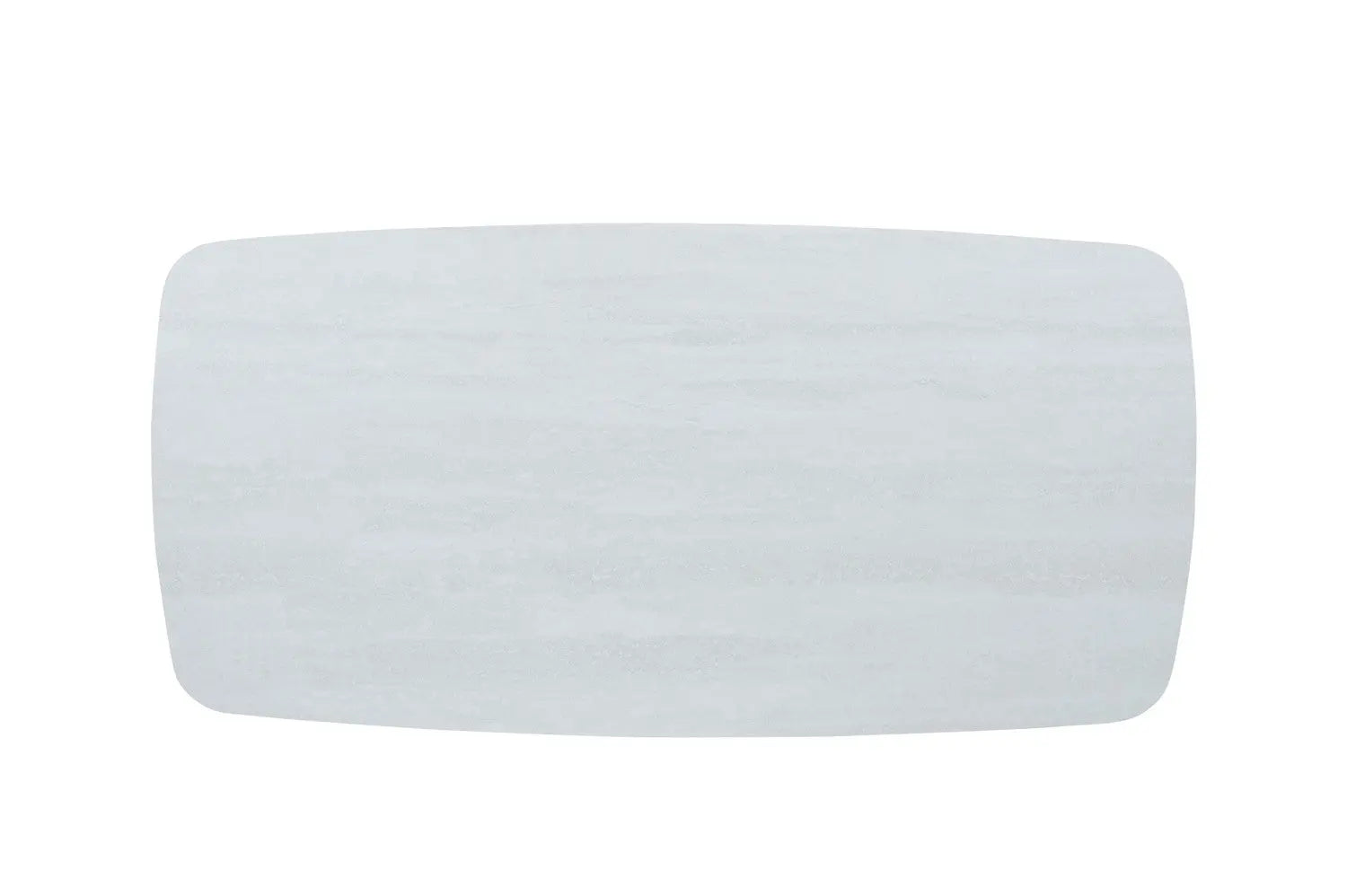 APOLLINA - Table à manger Ovale en Pierre Blanc - 180 x 90 cm - Baroque Gris ROUSSEAU