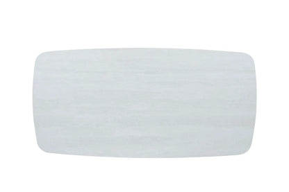 APOLLINA - Table à manger Ovale en Pierre Blanc - 180 x 90 cm - Baroque Gris ROUSSEAU