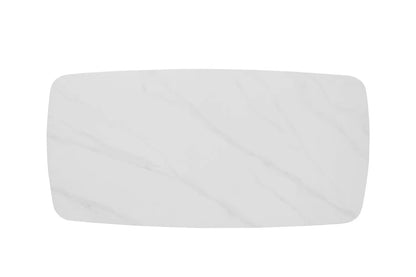 APOLLINA - Table à manger Ovale en Pierre Blanc - 180 x 90 cm - Blanc ROUSSEAU