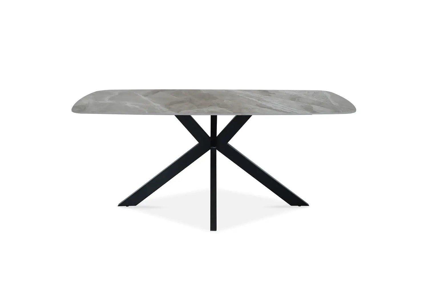 APOLLINA - Table à manger Ovale en Pierre Blanc - 180 x 90 cm - Gris Italien ROUSSEAU